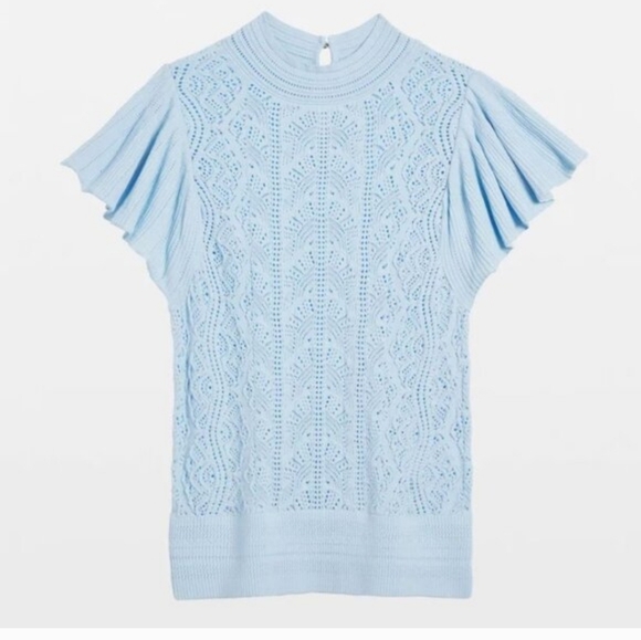 White House Black Market Tops - NWT WHBM LACE BODICE RUFFLE